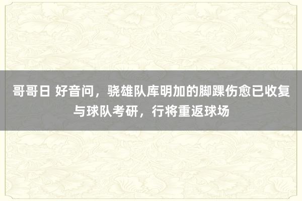 哥哥日 好音问，骁雄队库明加的脚踝伤愈已收复与球队考研，行将重返球场