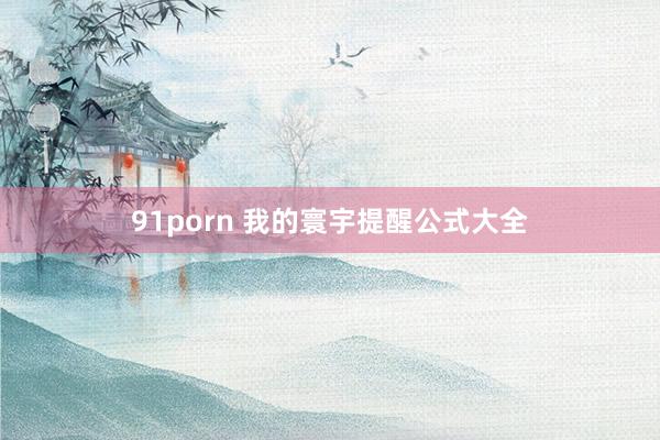 91porn 我的寰宇提醒公式大全