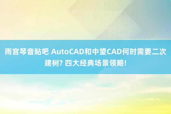 雨宫琴音贴吧 AutoCAD和中望CAD何时需要二次建树? 四大经典场景领略!