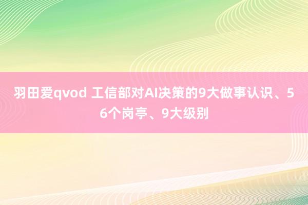 羽田爱qvod 工信部对AI决策的9大做事认识、56个岗亭、9大级别