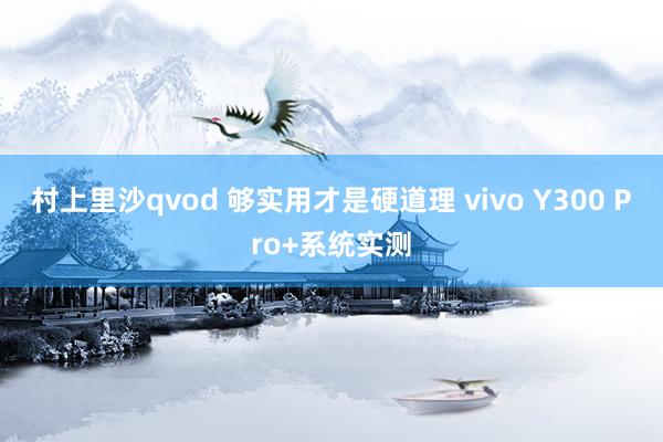 村上里沙qvod 够实用才是硬道理 vivo Y300 Pro+系统实测