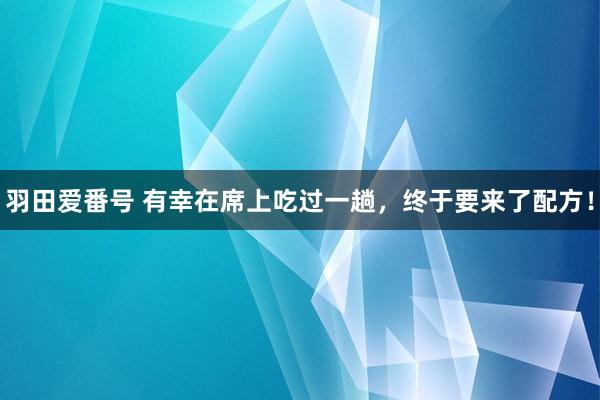 羽田爱番号 有幸在席上吃过一趟，终于要来了配方！
